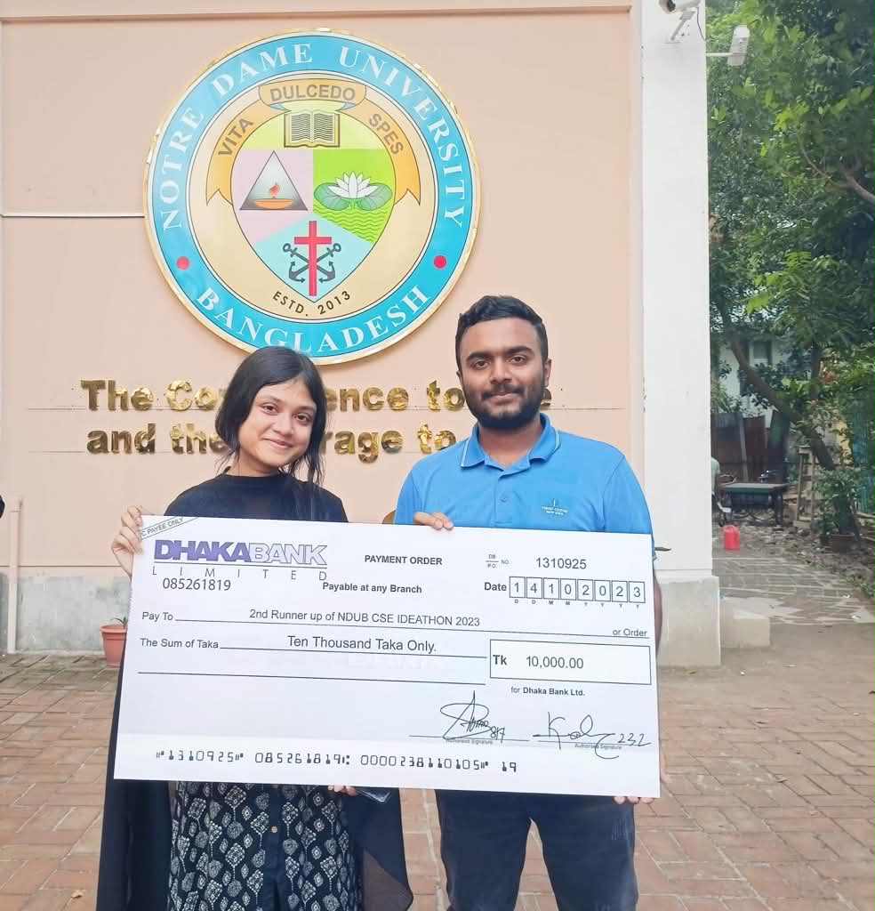 Rupali Tasnim Samad at the NDUB Inter-University Ideathon Contest